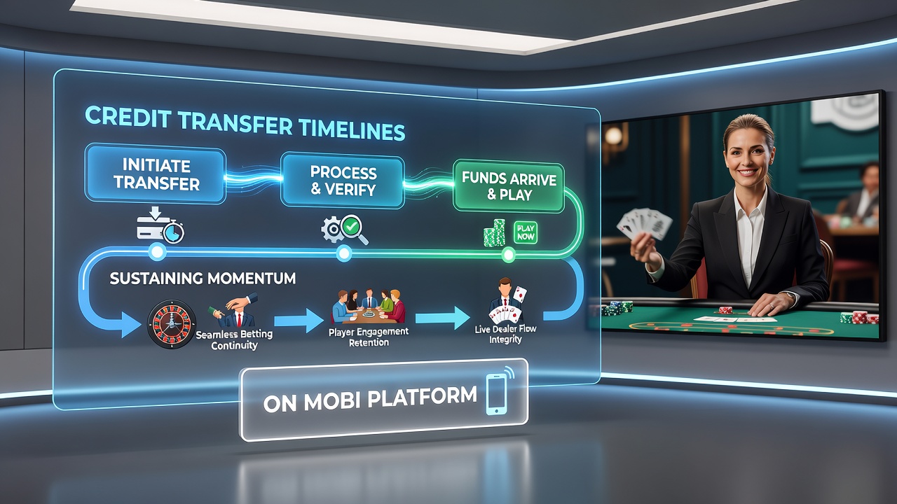 Close-up view of mobile screen displaying live dealer interaction alongside real-time credit balance updates
