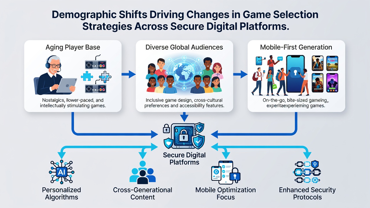 Chart displaying regional demographic impacts on game categories across secure mobile and desktop platforms