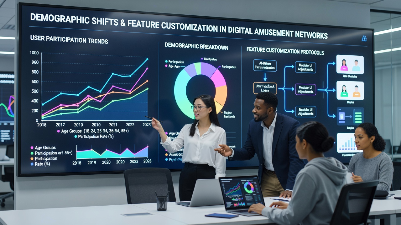 Diverse users engaging with digital entertainment platforms showing age and cultural variety in participation