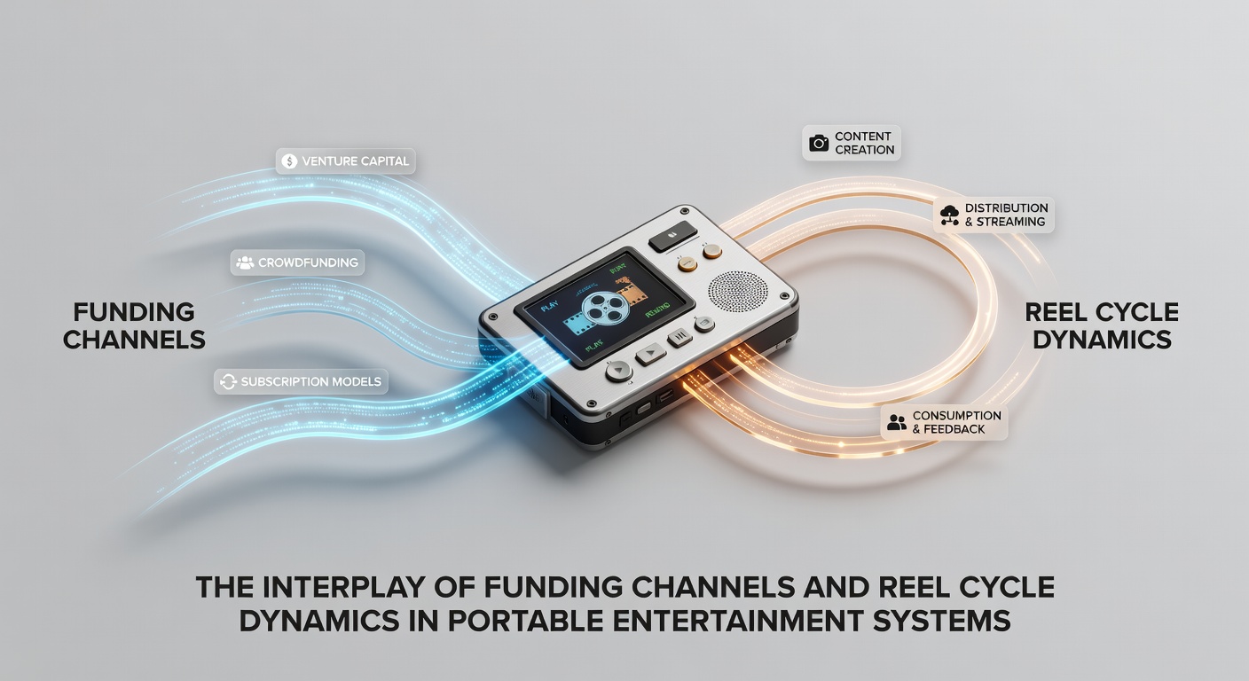 Portable entertainment device displaying reel-based game interface with funding options visible on screen